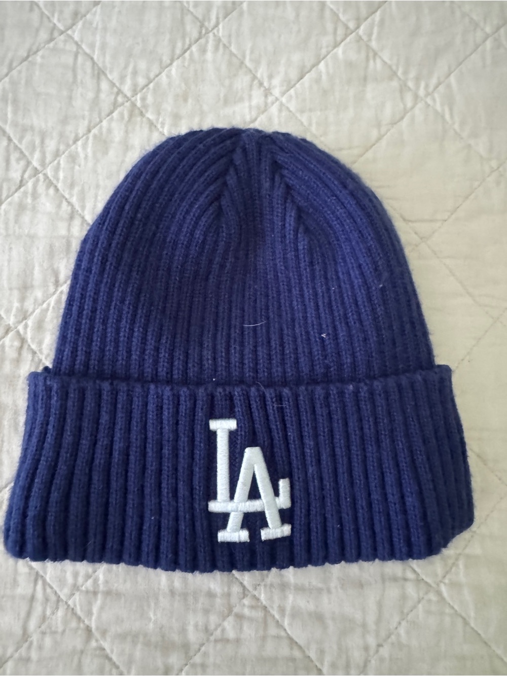MLB Los Angeles Dodgers Dark Blue Ribbed Cuff Beanie